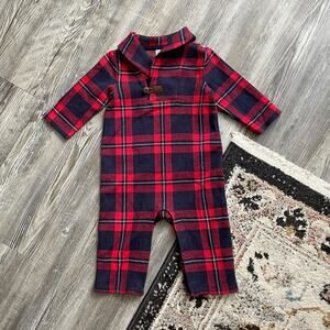 Janie and Jack Red and Blue Plaid Bodysuit
